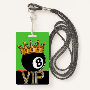 VIP Billiards - Snooker Lanyard Badge ID Badge