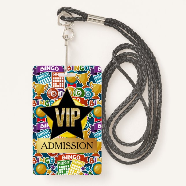 VIP BINGO  ID BADGE (Front with Lanyard)