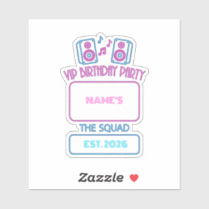 VIP Birthday Party Neon Squad Personalised Guest N