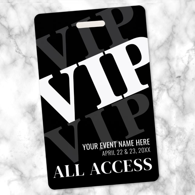 VIP Black All Access Event ID Badge (VIP Black All Access Event Badge)