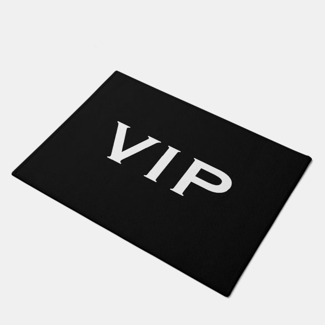 VIP black doormat for exclusive party entrance (Angled)