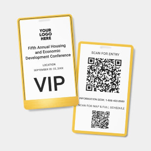 VIP Conference Corporate Business QR Logo ID Badge