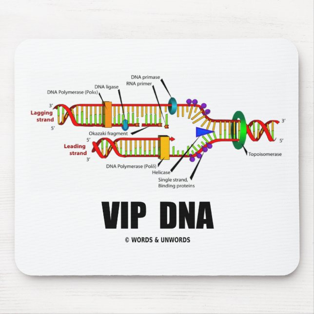 VIP DNA (DNA Replication Humour) Mouse Mat (Front)