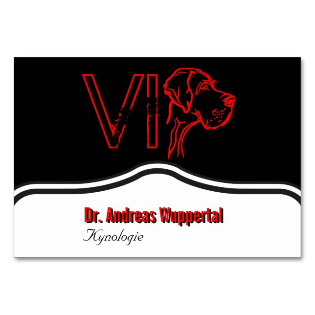 VIP Doggen Tischkarten Table Number (Front)