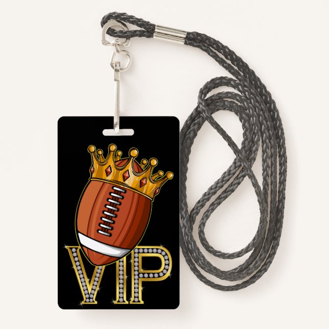 VIP Football Guest Pass Lanyard Badge ID Badge (Front with Lanyard)