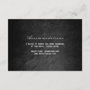 Vip Glam Black Wedding Hotel Accomodation Enclosure Card