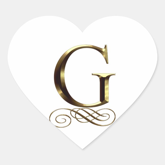 VIP Gold ”G” monogram Heart Sticker (Front)