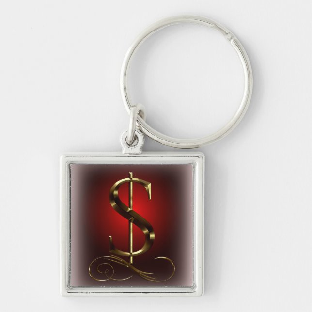 $ VIP Gold  in red and black Key Ring (Front)