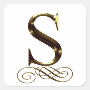 VIP Gold ”S” monogram Square Sticker