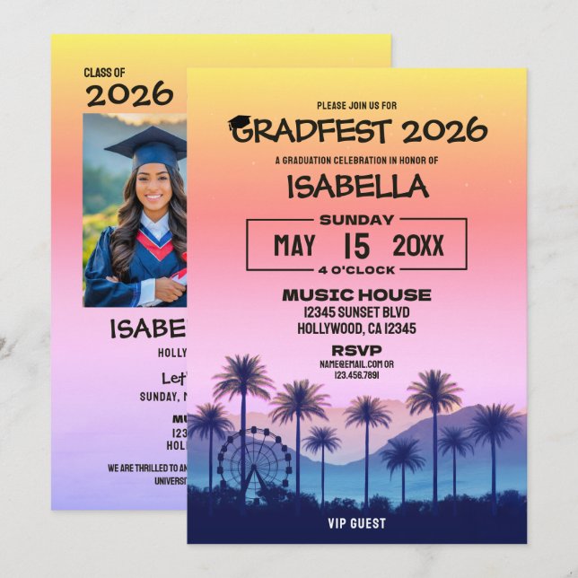 VIP Gradfest 2026 Party Invitation (Front/Back)