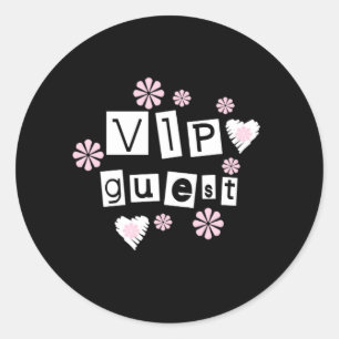 VIP Guest Flowers Classic Round Sticker