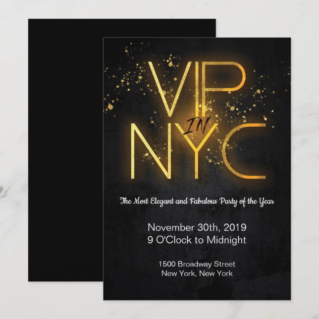 VIP in NYC Party Invitation (Front/Back)