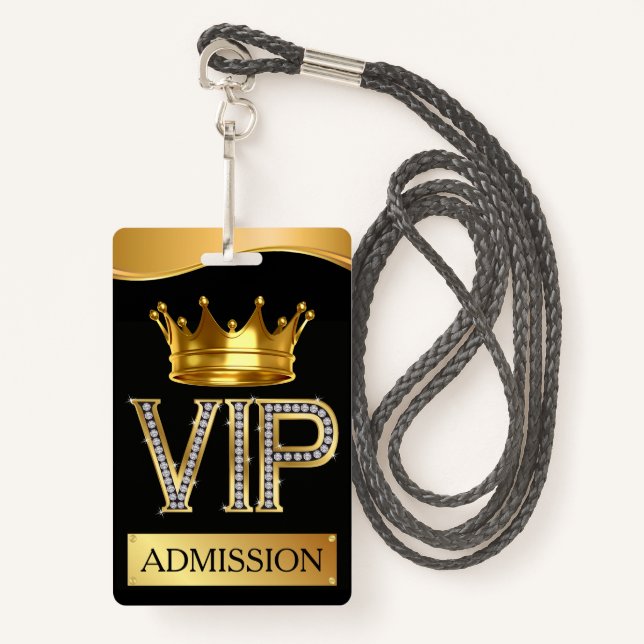 VIP Lanyard BADGE ID Badge (Front with Lanyard)