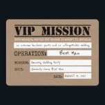 Vip Mission Funny Best Man Proposal Invitation<br><div class="desc">Write,  change anything you like,  or leave the white lines empty (delete the handwritten text) and fill the form out by yourself after the card will be delivered to you.</div>