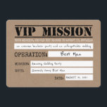 Vip Mission Funny Best Man Proposal Invitation<br><div class="desc">Write,  change anything you like,  or leave the white lines empty (delete the handwritten text) and fill the form out by yourself after the card will be delivered to you.</div>