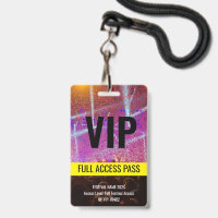 VIP Pass Back Stage Music Festival Concert Black