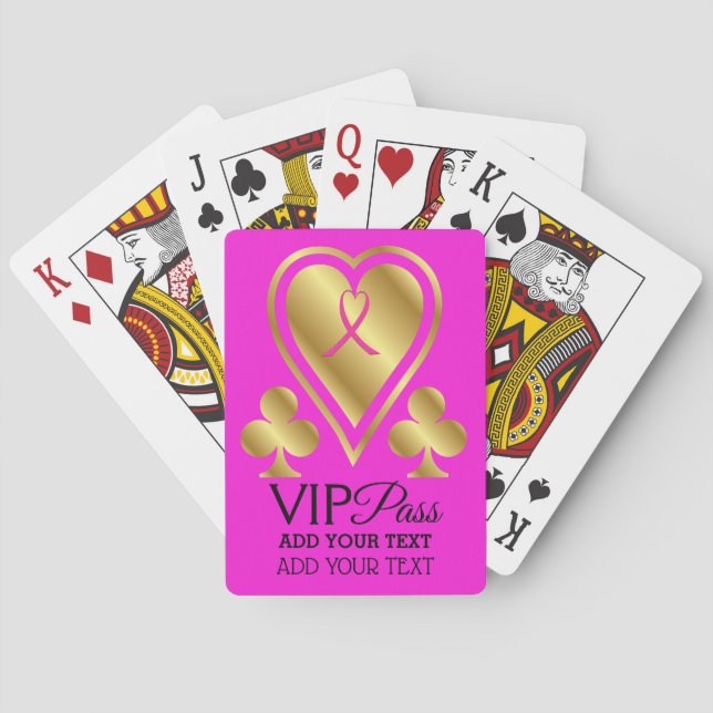 VIP PASS - Casino - Pink Ribbon- Playing Cards (Back)