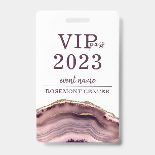 VIP Pass Event Name Exhibit Badge ID Badge
