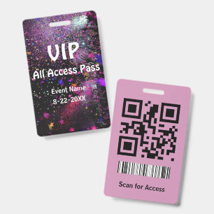 VIP PASS Event & Special Guest Badge ID Badge