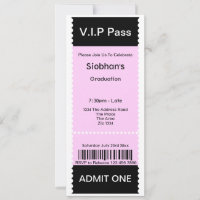 VIP Pass Graduation Party Admission Ticket