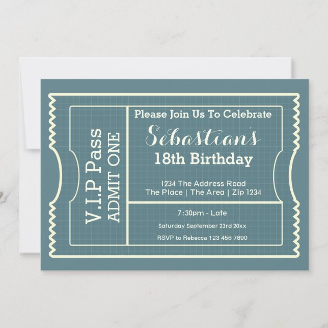 VIP Pass Party Admission Ticket Invitation (Front)