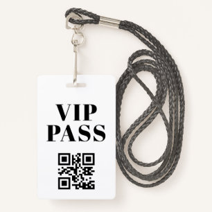 vip pass qr code minimalist modern ID badge