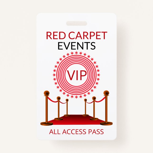 VIP Pass Red Carpet ID Badge (Front)