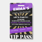 VIP Purple & Gold Any Event Pass Birthday Invite