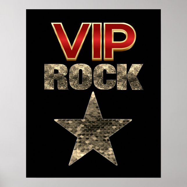 VIP Rock Star Red Black and Gold Poster (Front)