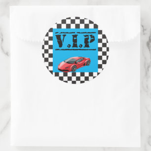 VIP Sticker for Racing Birthday Party Favours