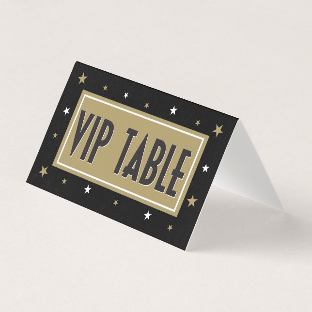 VIP Table Tent with gold stars (Front)