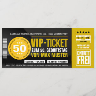 VIP-TICKET invitation cards (ochre-orange)