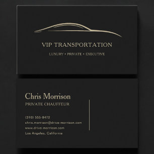VIP Transportation Black & Gold Business Card