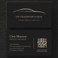 VIP Transportation QR Code Black & Gold