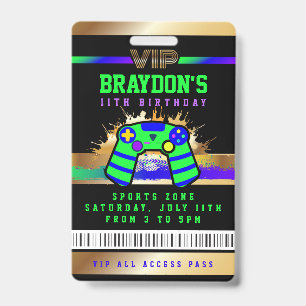 VIP VIDEO GAMER GAME ALL ACCESS Gold Pass Badge ID Badge