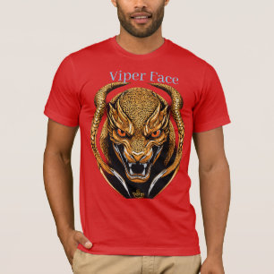 Viper Face Logo – Front View Vector on Black Backg T-Shirt