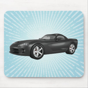 Viper Hard-Top Muscle Car: Black Finish: Mousepad