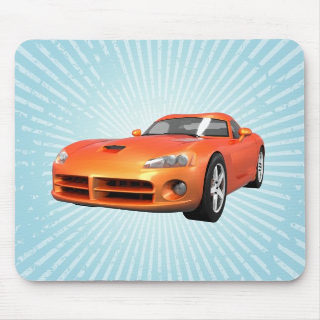 Viper Hard-Top Muscle Car: Orange Finish: Mousepad (Front)