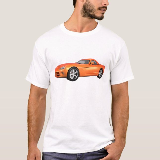 Viper Hard-Top Muscle Car: Orange Finish T-Shirt (Front)
