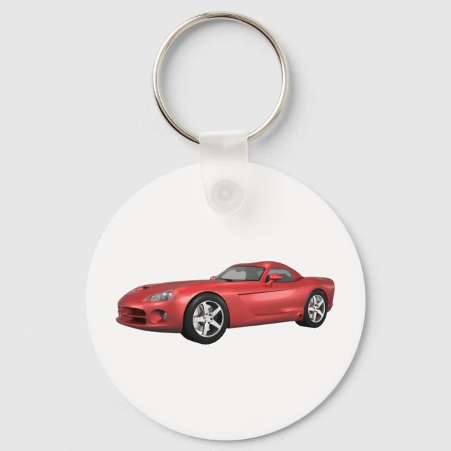 Viper Hard-Top Muscle Car: Red Finish Key Ring (Front)