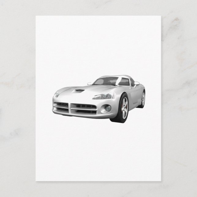 Viper Hard-Top Muscle Car: White Finish Postcard (Front)