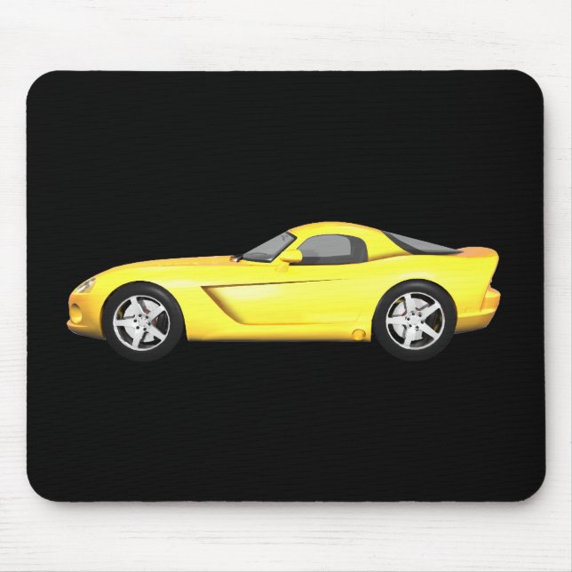 Viper Hard-Top Muscle Car: Yellow Finish: Mouse Mat (Front)