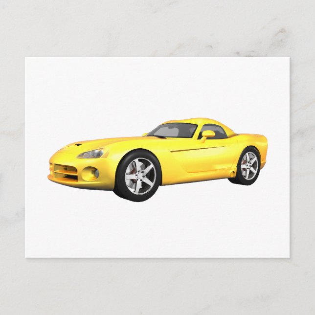 Viper Hard-Top Muscle Car: Yellow Finish: Postcard (Front)