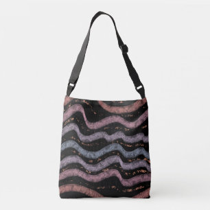 Viper Snake Skin Drawing Pattern Soft Pastel Color Crossbody Bag