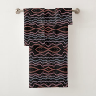Viper Snake Skin Drawing Pattern Soft Pastel Colou Bath Towel Set