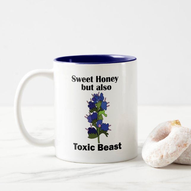 Vipers Bugloss Sweet Honey Toxic Beast Funny Two-Tone Coffee Mug (With Donut)