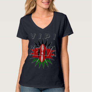 VIPI VIP V Colourful Kenyan Flag pattern art desig T-Shirt