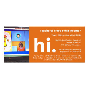 VIPKID Teacher Referral / Recruitment Flier Rack Card