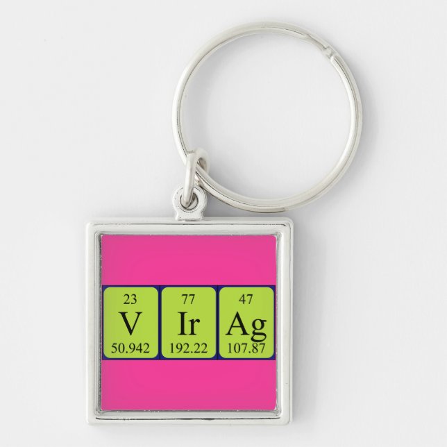 Virág periodic table name keyring (Front)