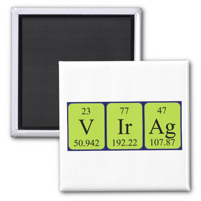 Virág periodic table name magnet (Front)